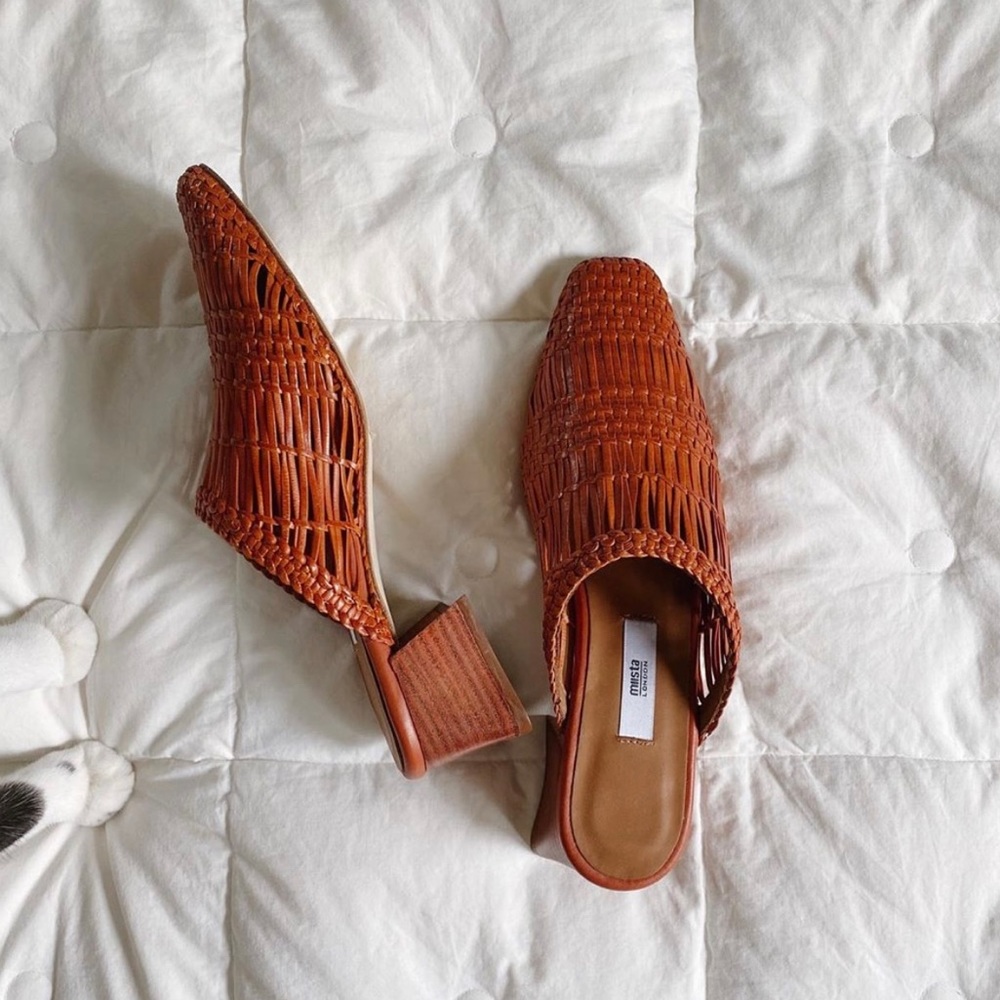 Miista Woven Leather Mules